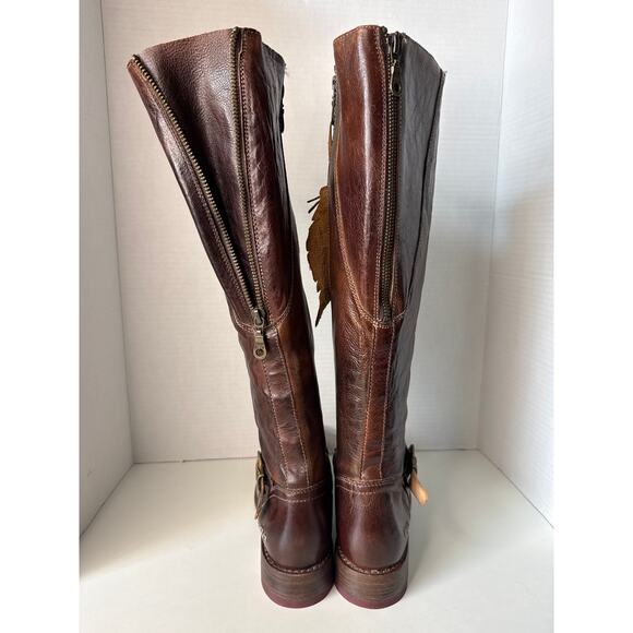 Bed Stu Glaye Tall Riding Knee High Boots Rustic Teak 8.5 - Picture 6 of 13